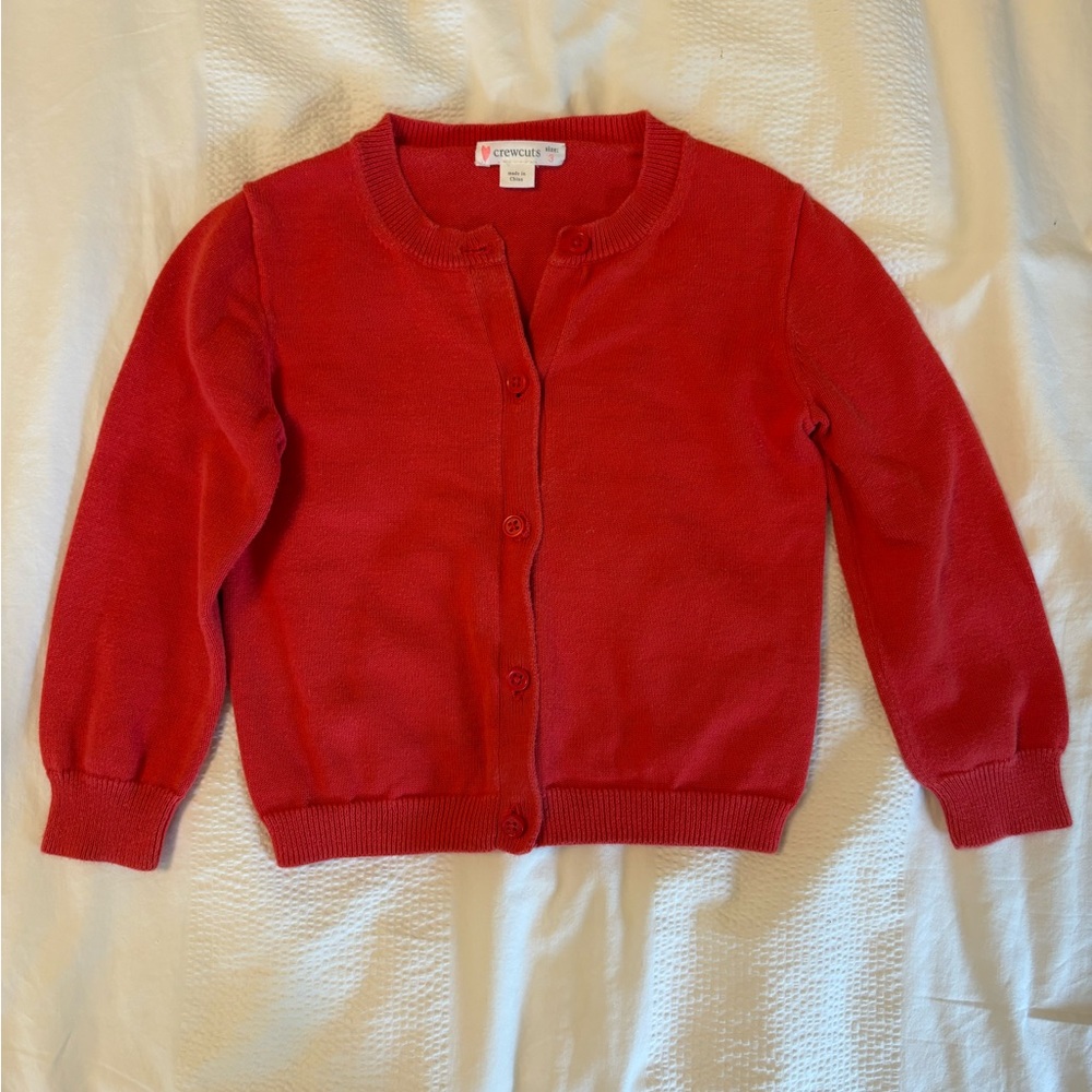 Crewcuts Red Button-Up Knit Cardigan
